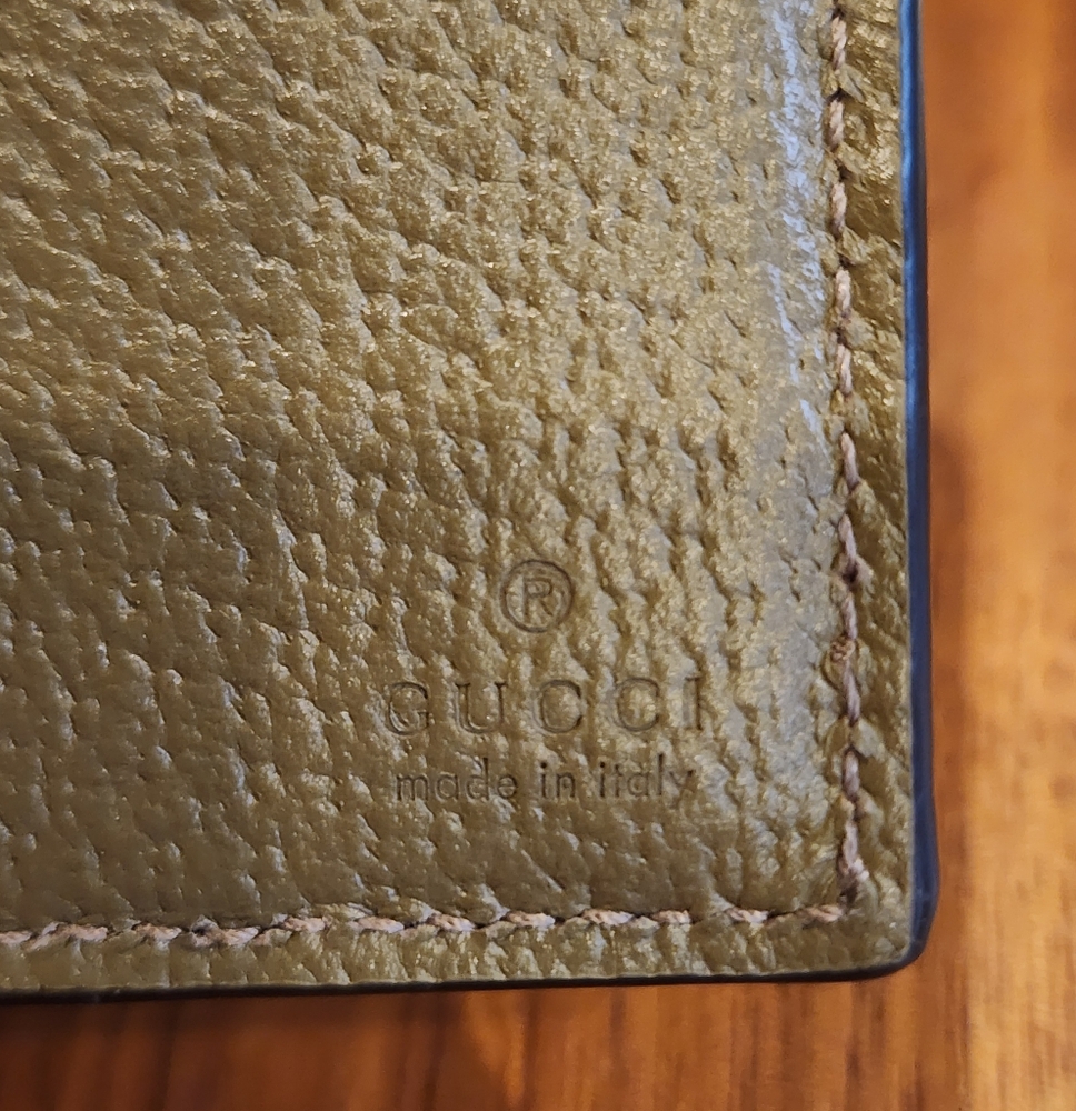 Brand New Gucci Men's Leather GG Logo Bi fold Wallet Green - Picture 10 of 11